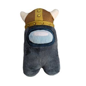 Toikido Among US Plush 7" Grey Viking Stuffed Toy Animal Black Crewmate Gray